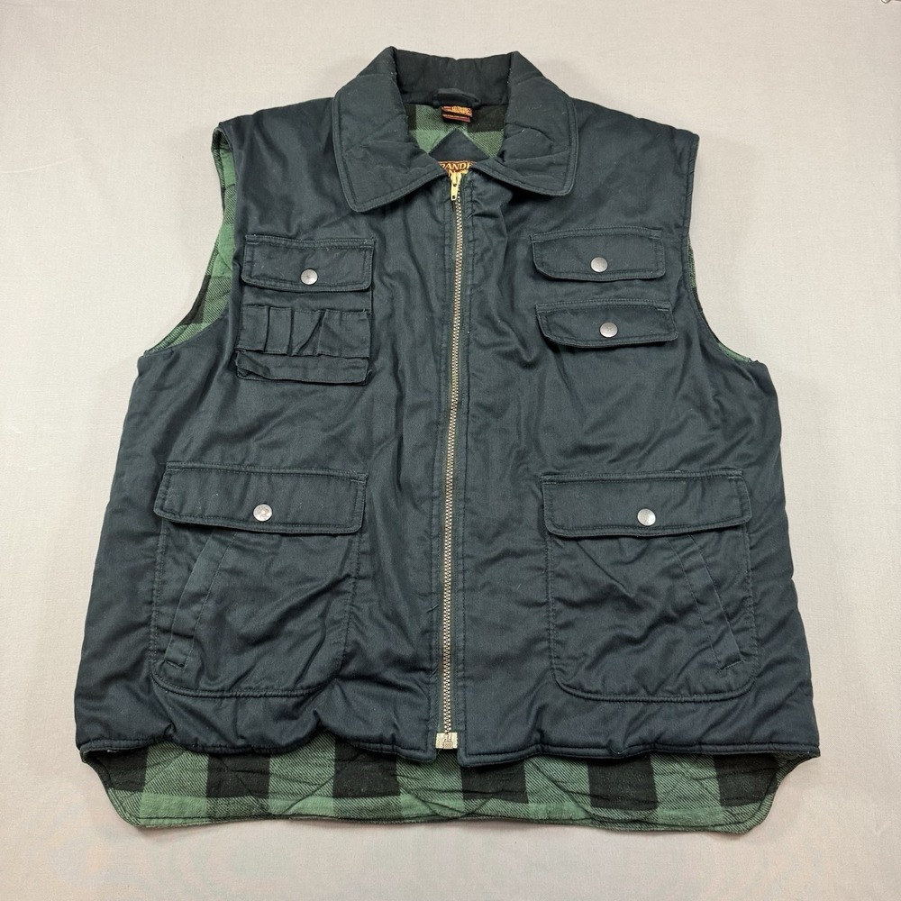 Branded Lion Vest Blue Men Size XL Flannel‎ Lined Outdoor Hiking Fishing